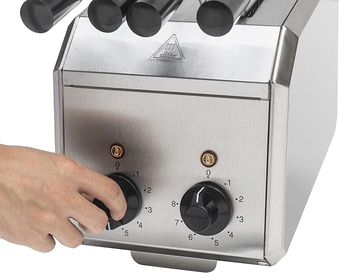2 Slice Electric Sandwich Toaster, 600W per Slot for Energy Efficiency with SUS 304 Tongs, 8 Minutes Timer, Removable Crumb Tray, For Home and Commercial Use.