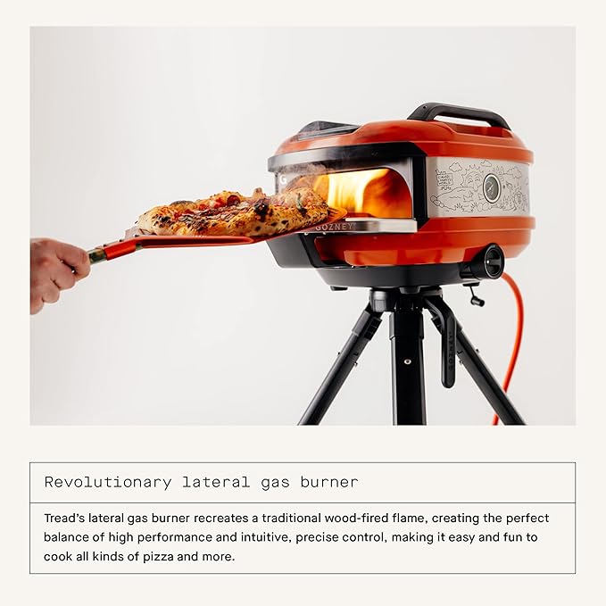 Gozney Tread Portable Pizza Oven x Matty Matheson, Orange, Makes 12” Pizzas - Revolutionary Lateral Gas Burner, Quick Heat Up, Lightweight & Rugged Design