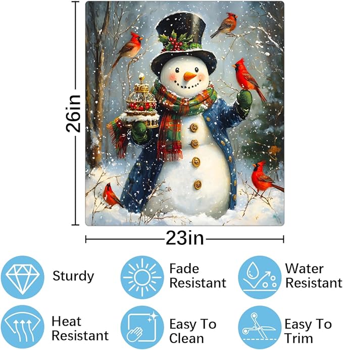 Christmas Cardinal Cute Snowman Dishwasher Magnet Cover Christmas Xmas Magnetic Dishwasher Decorative Cover Front Dishwasher Door Covers Dishwasher Covers Decor Kitchen Appliances Gift 23" X 26"
