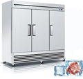 COOLCHEF 81"Commercial Freezer, 72 Cu.Ft Triple-Door Stainless Steel Reach-In Freezer, -8~0℉, Air Cooling, 9 Shelves, R290