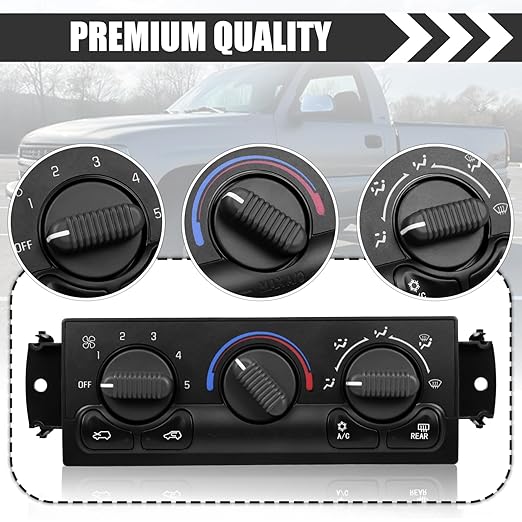 599-218 A/C Heater Climate Control Module Panel Switch for 1999-2002 Chevy Silverado Suburban Avalanche Tahoe GMC Sierra Yukon XL, Front HAVC Control Replace 15054697 15054698 15753263 15753264,etc