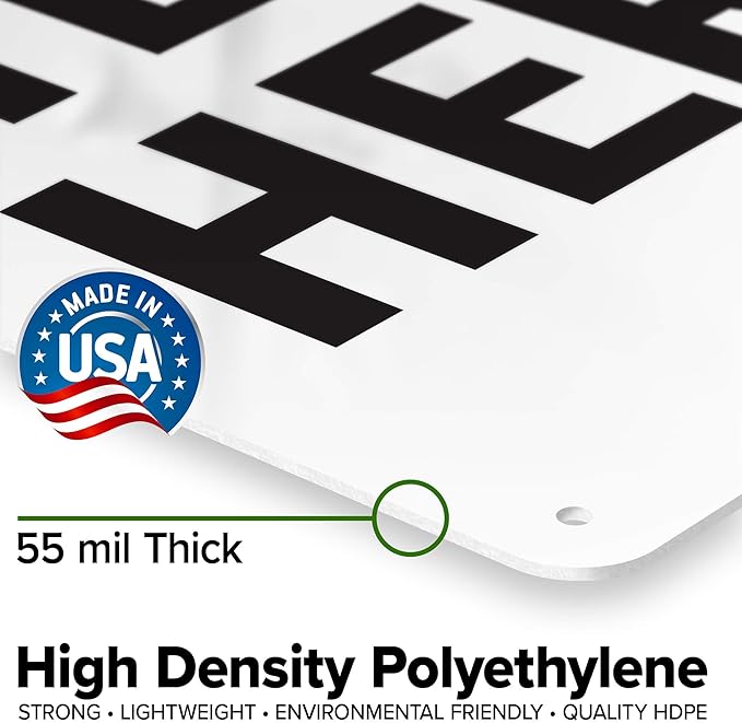 Custom Think Sign, OSHA Sign, 10x14 Inches, 55 mil thick HDPE (high density polyethylene), Made in USA by My Sign Center