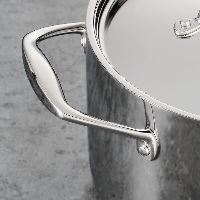 Tramontina Signature Tri-Ply Clad Stainless Steel 3-Quart Braiser Pan with Lid, Induction-Ready, Dishwasher-Safe, NSF-Certified, Made in Brazil