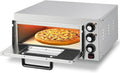 Electric Pizza Oven 14 inch Countertop Pizza Maker with Pizza Stone and Handle, Visual Viewing Window, Timer & Temp Control, Stainless Steel Pizza Cooker for Home Kitchen & Commercial