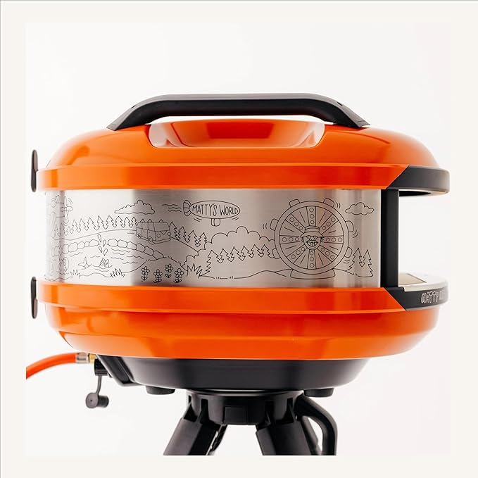 Gozney Tread Portable Pizza Oven x Matty Matheson, Orange, Makes 12” Pizzas - Revolutionary Lateral Gas Burner, Quick Heat Up, Lightweight & Rugged Design
