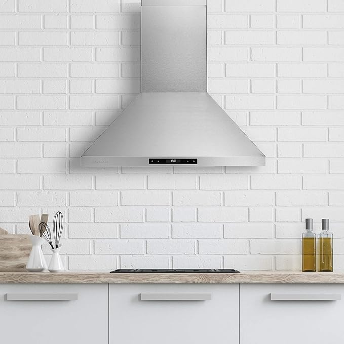 Hauslane - Chef Series Range Hood 36" WM-538 Wall Mount Range Hood - European Style Stainless Steel Stove Ventilation - 3 Speed, Touch Control, LED Lamps, Baffle Filters - Vented or Ductless
