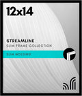 Americanflat 12x14 Picture Frame with Polished Plexiglass - Streamline Collection - Thin Border Picture Frame for Wall Display - Hanging Hardware Included - Black