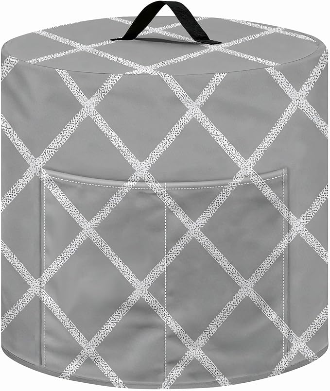 Kitchen Appliance Accessories Dust Cover for 3-6-8 Quart Instant Pot, Pressure Cooker, Air Fryer & Crock Pot,Decorative Appliance Cloth Cover with Top Handle & Storage Pockets (Grey, 3 Quart)