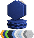 12 Pack Acoustic Panels Self Adhesive Sound Proof Foam, High Density Sound Acoustic Panel, 12X10.23X0.4 Inch Hexagon Panels in Home, Office, Reccording Room, Studio,and more(Telecom Blue)