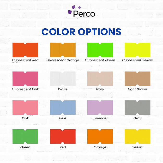 Custom Price and Date Labels for Perco Lite, X, Plus and Perco Pro 1 Line Guns - Choose Color, Font and Imprint - 4 Sleeves, 32,000 Labels