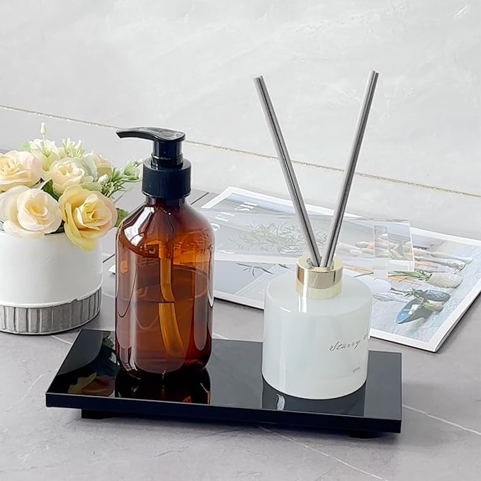 Pedestal Soap Stand Riser Counter, Kitchen Bathroom Soap Tray, Black