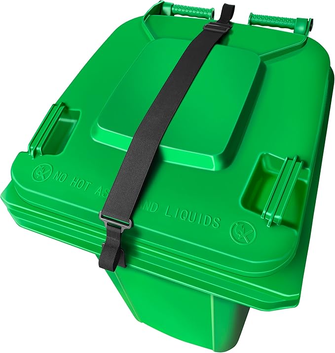 Adjustable Double Claw Trash Can Lock Strap to Prevent Raccoons, Mice, Dogs and Other Small Animals From Rummaging, Garbage Can Lid Lock Keeps Lid Securely in Place in Strong Winds (1 PC) | COMBATCH