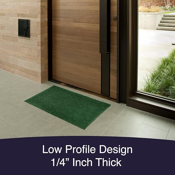 Ecomills Rubber Doormat, Medium, 24" x 36", Green, Large, Absorbent Indoor Outdoor, Stain Resistant, Rubber Non Slip Backing, Heavy Duty, Durable