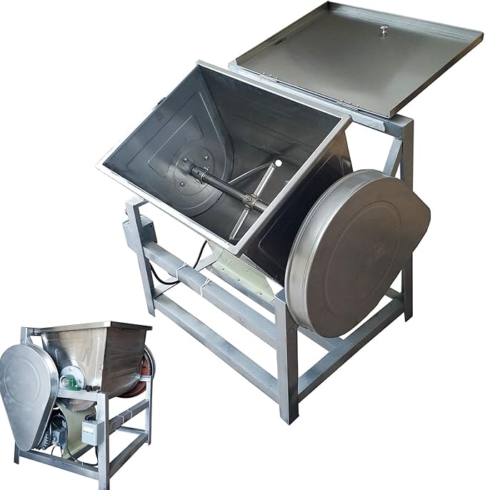 TECHTONGDA Commercial Dough Mixer, Electric Dough Kneading Machine, 110V Heavy Duty Stand Mixer with 50QT Kneading Capacity, 90 Degree Tilt, Ideal for Schools Restaurants
