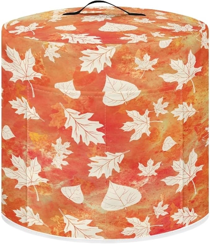 Insulated Pressure Cooker Appliance Cover, Also Fit for Rice Cooker, Air Fryer and Crock Pot, 8 Quart Dust Cover with Pocket for Spoon/Cooking Utensils/Recipes, Washable, Maple Leaf Tie Dye