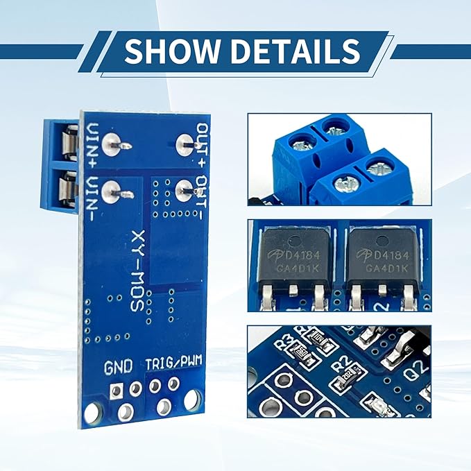 11PCS MOSFET Switch Driver Module, DC 5V-36V 15A (30A Peak 400W) PWM Control for Motors & LED Strips, Low Heat Design, Compatible with Arduino/Raspberry Pi