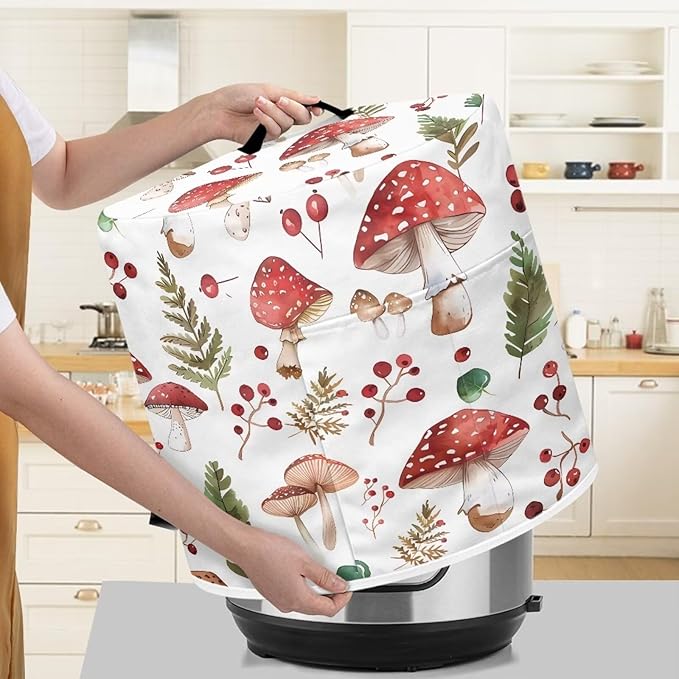 Cute Mushroom Kitchen Appliance Covers Pumpkin Fryer Dust Covers Instant Pot 3 Quart Inner Pot Cover for Air Fryer Hand Washable Convenient Gifts for Kitchen Decor for Fall M