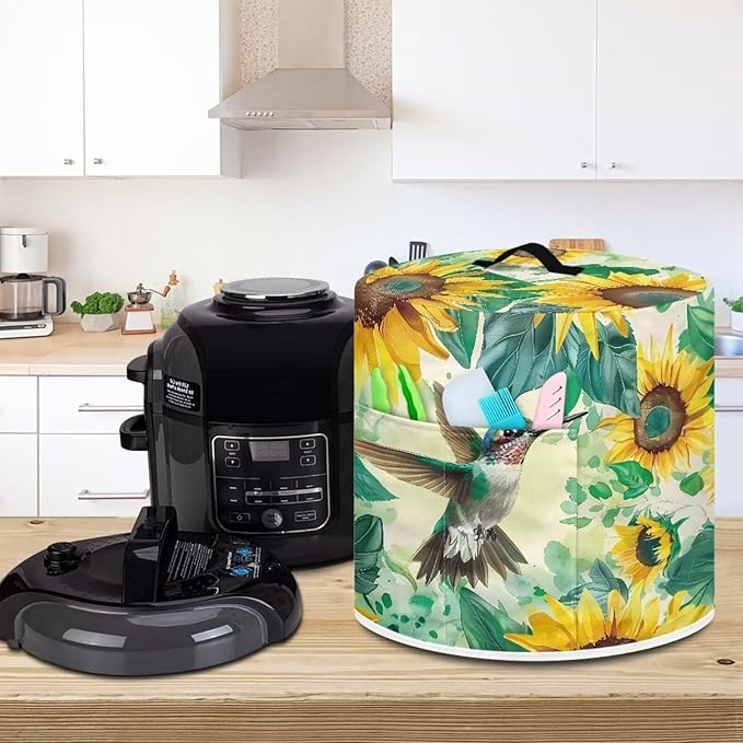 Sunflower Hummingbird Pot Covers for Instant Pot Accessories 3 Quart Small Appliance Covers Blender Cover Dust Cover for Kitchen Living Room Table Dust Resistant M