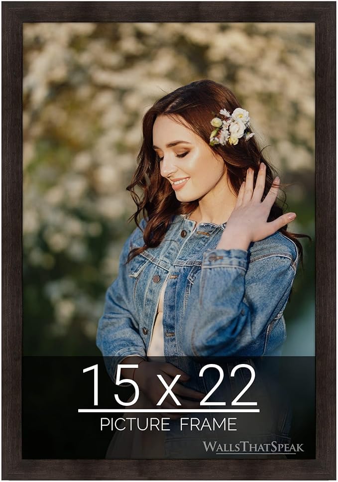 wallsthatspeak 15x22 Espresso Brown Picture Frame for Puzzles Posters Photos or Artwork