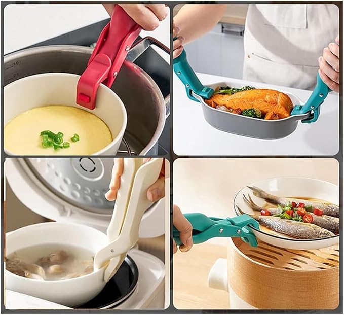 2PCS Anti-Scald Bowl Clip, Hot Plate Gripper Tongs Anti Scald Bowl Holder Clip For Kitchen, Hot Bowl Dish Plate Gripper Clips Tongs Clamp Holder