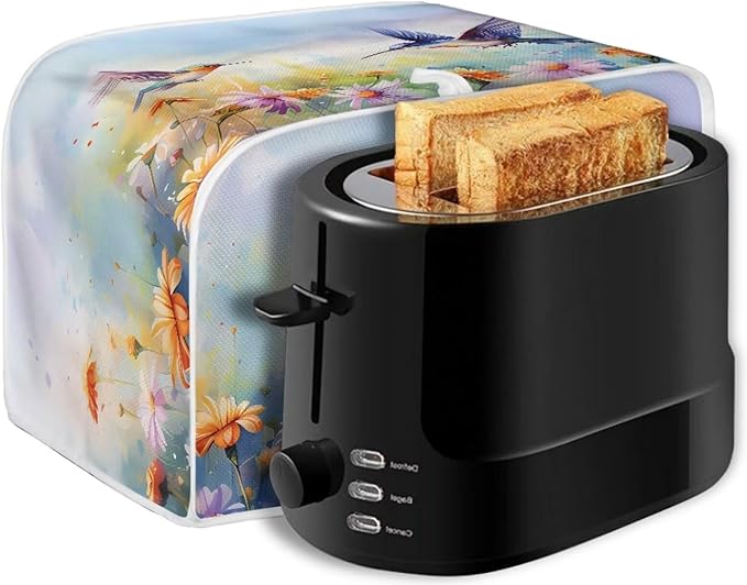 Hummingbird Daisy Print 4 Slice Toaster Cover for Home Waterproof Dustproof Fingerprint Protectors for Kitchen Small Appliance