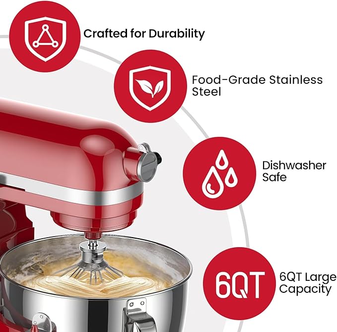 KN2B6PEH 6QT Bowl-Lift Stand Mixer Bowl, Compatible with Kitchenaid Professional 600 Mixer, Polished Stainless Steel with Extra Cover - Fits KV25G KP26M1X (6QT)