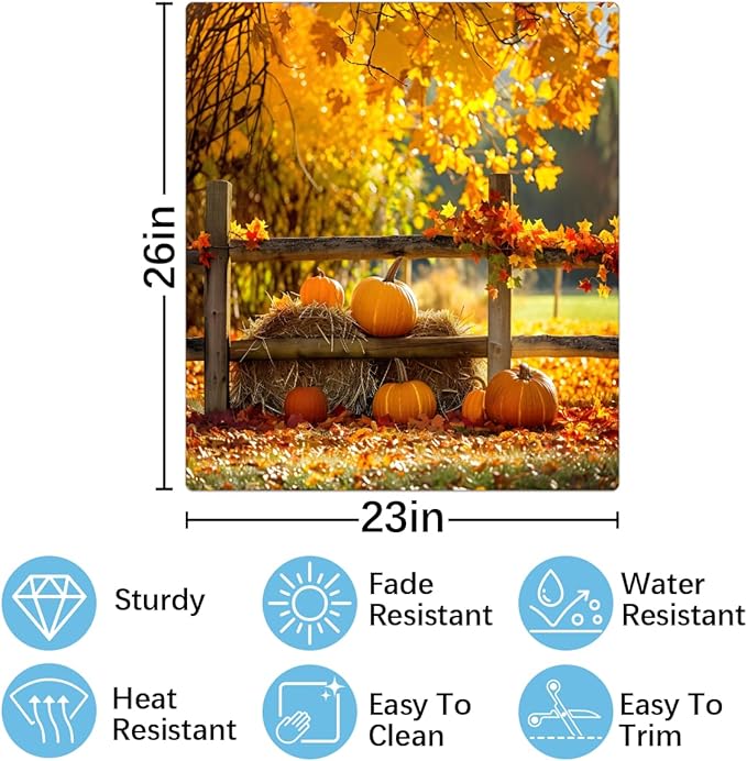 Dishwasher Magnet Cover Front Dishwasher Cover Decoration Reusable Magnetic Door Cover Panel Decal Home Appliances Stickers Kitchen Refrigerator Fridge Fall Orange Pumpkin Maple 23"x26"