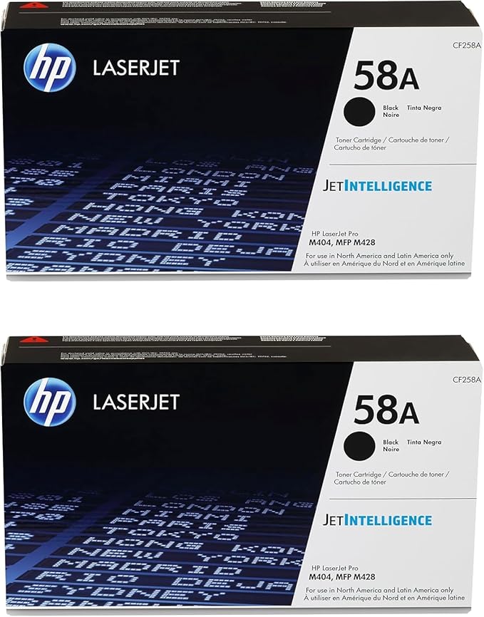HP 58A (CF258A) Black Original Toner Cartridge (2 Pack)