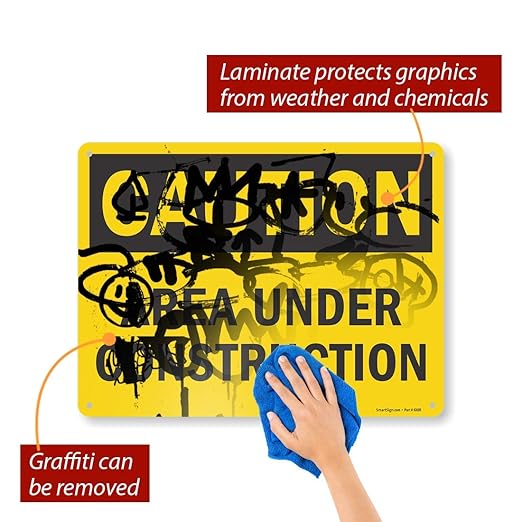 SmartSign "Caution - Area Under Construction" Sign | 18" x 24" Aluminum