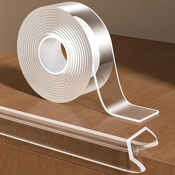 1.18 in x 9.84 FT,Clear Edge Protector Strip Sharp Edge Wrap Cover Tape, Self Adhesive Protective Bumper Guards for Cabinet Door Desk Glass Table Bed Furniture, Kitchen Countertop, Waterproof