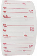 2x1 Dissolvable Food Labels, 250 Label Stickers, Bottle Labels for Storage Bins, Sticker Labels for Food containers, (250, Red)