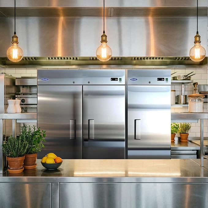 27" Commercial Refrigerator 23 Cu.ft with 1 Door Reach-In Refrigerators Stainless Steel ETL Approved，for Restaurant Kitchen Home Bar Shop 33-40°F