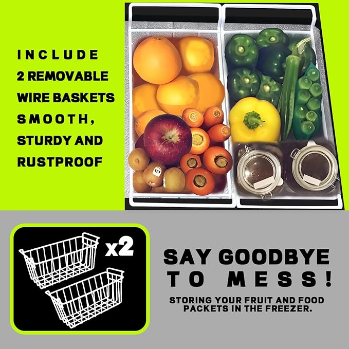 Chest Deep Freezer with 2 Hanging Baskets Electronic Control to 1℉Top Open Door Open Freezer Energy Saving Quiet Operation Perfect for Dorm, Garage and RVS, Black