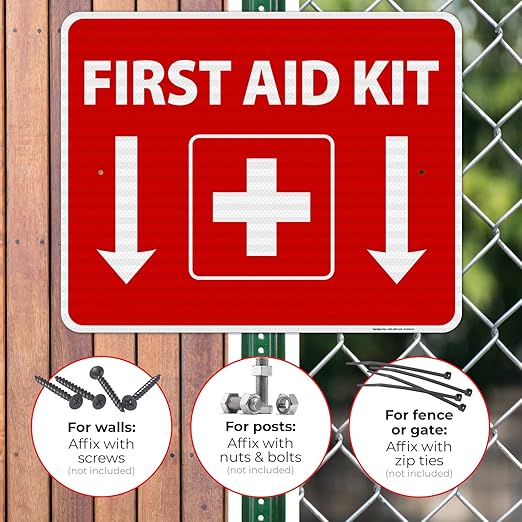 First Aid Kit Sign, (SI-1040) 24x30 Inches, 3M EGP Reflective .080 Aluminum, Fade Resistant, Made in USA