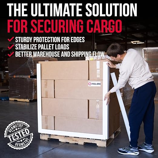 Extra-Wide 48" x 3" x 3" Reinforced Cardboard Edge Protectors (Pack of 36) – 0.225" Heavy-Duty Thickness – Cardboard Edge Protectors for Shipping – American Quality Pallet Edge Protector