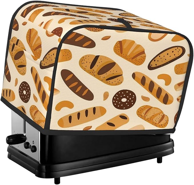 Toaster Cover 2 Slice Various Pastries Bread Waterproof Appliance Cover with Hang Loop Bread Baker Toaster Cover for Kitchen