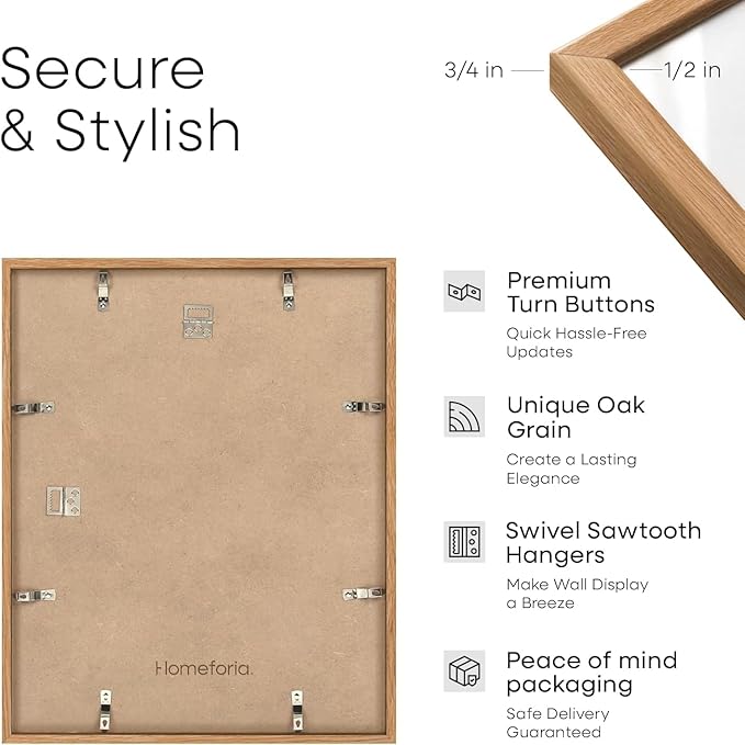 Homeforia 11x14 Diploma Frame Wood, High End Natural Oak 11 x 14 Certificate Frames with Mat 8.5x11, 11 by 14 Wooden Document Matted Frame, Award Graduation Frames, Tempered Glass, Wall Kit, Set of 2