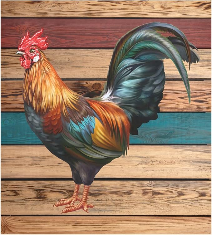 Dishwasher Magnet Cover Rooster Farmhouse Magnetic Refrigerator Panel Decorative Vinyl Fridge Microwave Sticker Home Seasons Decor, 26x23 in
