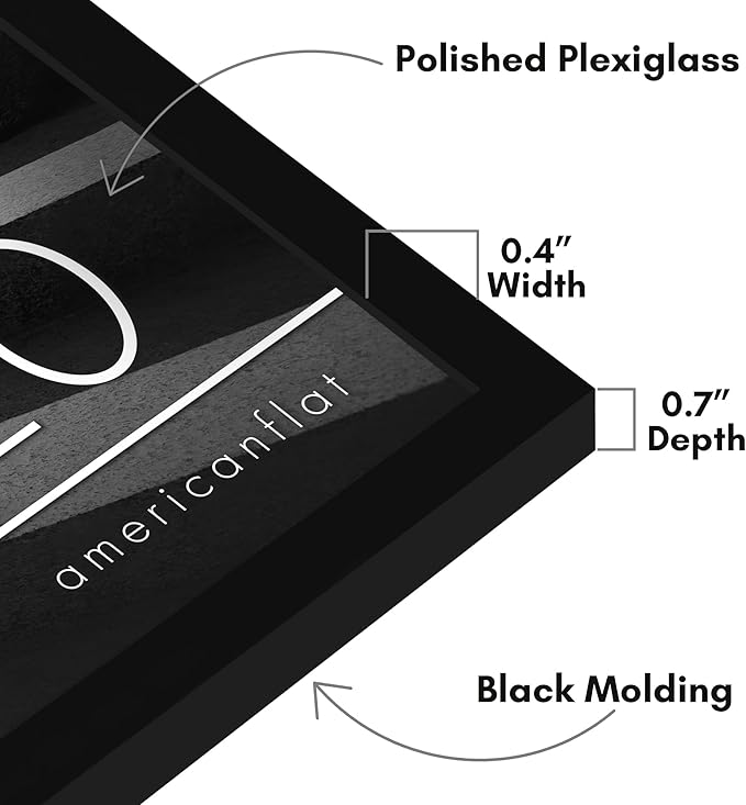 Americanflat 10x20 Picture Frame with Polished Plexiglass - Streamline Collection - Thin Border Picture Frame for Wall Display - Hanging Hardware Included - Black