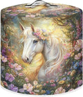 TODIYADDU White Horse Floral Pressure Cooker Cover with Pocket Novelty Air Fryer Cover Dust Cover Insulated Kitchen Appliance Cover Protector for Pressure Cooker Instant Pot Accessories Presents, S