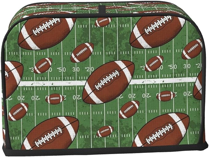 2 Slice Toaster Cover Retro American Football Field, Kitchen Appliance Dust & Fingerprint Protector, Machine Washable with Pocket