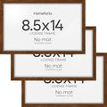 Homeforia 8.5x14 Marriage License Frame Brown, High End Dark Oak 8.5 x 14 Certificate Frames, 8.5by14 Walnut Wood Frame for Wall & Tabletop, 8.5 by 14 Wooden Frames, Tempered Glass, Wall Kit, Set of 3