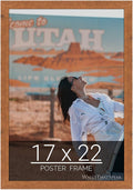 wallsthatspeak 17x22 Light Walnut Rustic Pine Picture Frame for Puzzles Posters Photos or Artwork