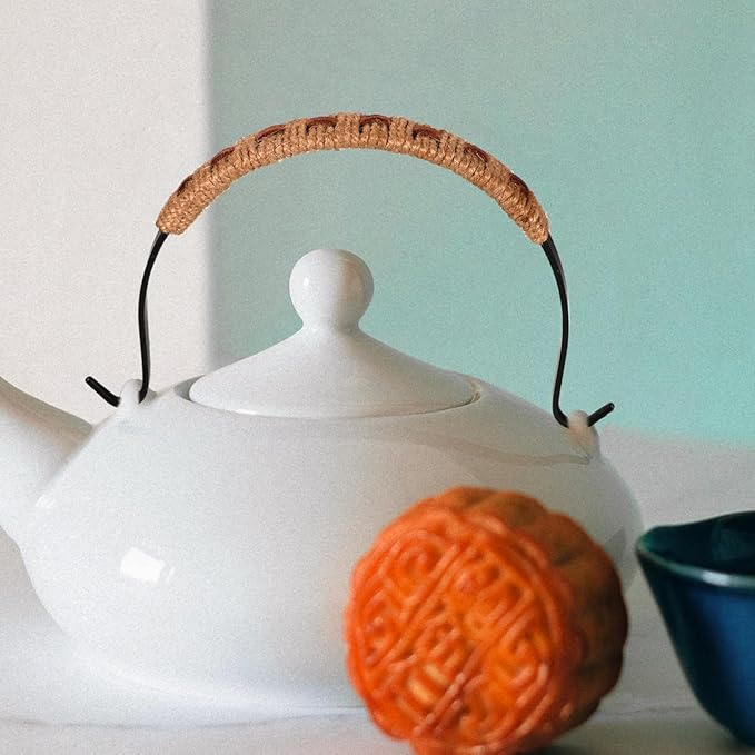 Hemoton Ergonomic Teapot Handle Replacement Woven Rope Grip Heat Resistant Kettle Handle Daily Use Teapot Accessory 6X4X0.6 Inch
