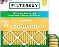 Filterbuy 23x23x1 Air Filter MERV 11 Superior Pet & Allergy Defense (4-Pack), Electrostatic Pleated HVAC AC Furnace Filters Replacement, Made in USA (Actual Size: 22.50 x 22.50 x 0.75)