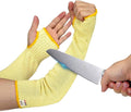 Cut Resistant Sleeves With Thumb Hole,Thin Skin Arm Protection Sleeves And Bruising, Kevlar Sleeves For Women, Men, Elderly(Yellow,17.7 In)