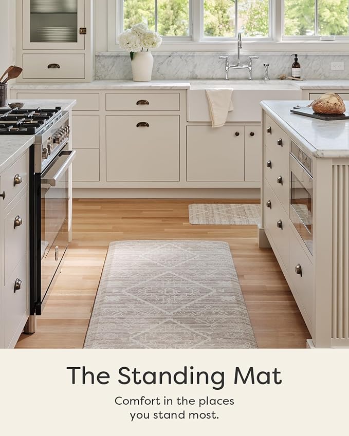 House of Noa Nama Standing Mat – Anti-Fatigue Cushioned Kitchen Mats for Floor | Ergonomic Bounce-Back Foam Kitchen Mats | Anti-Fatigue Mats for Kitchen & Standing | Ula Driftwood | 22"x72"