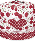 TODIYADDU Red Love Heart Air Fryer Cover for 3 Quart Instant Pot Cherry Fruit Print Kitchen Appliance Dust Cover with Pocket Lightweight Round Protective Cover for Rice Cooker Coffee Maker