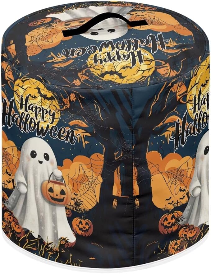 Dust Cover for Kitchen Appliance for 8 Quart Pressure Cooker Air Fryer Rice Cooker Dust Cover with Top Handle and Pocket Happy Halloween Ghost Print