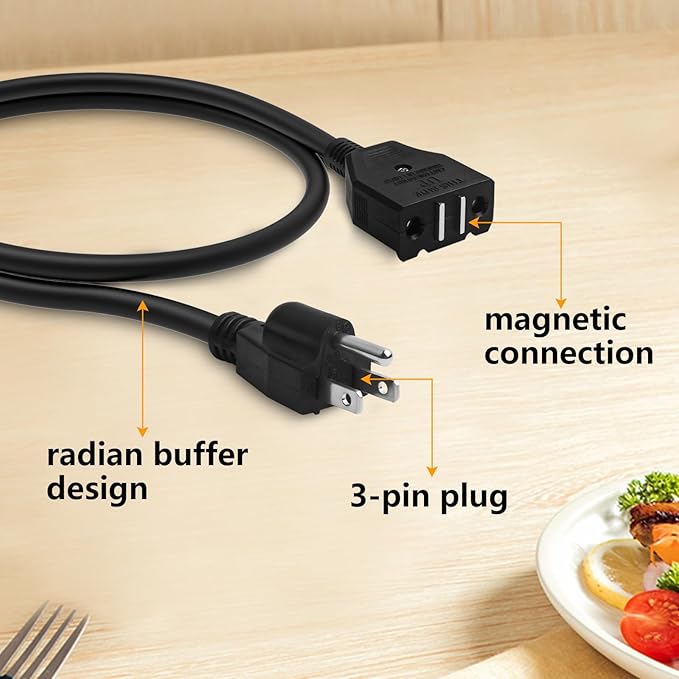 Break-Away Magnet Power Cord for Masterbuilt 10L XL Electric Turkey Fryers MB20012420 MB20010326 Breakaway Safety Deep Fryer Cord Parts & Accessories